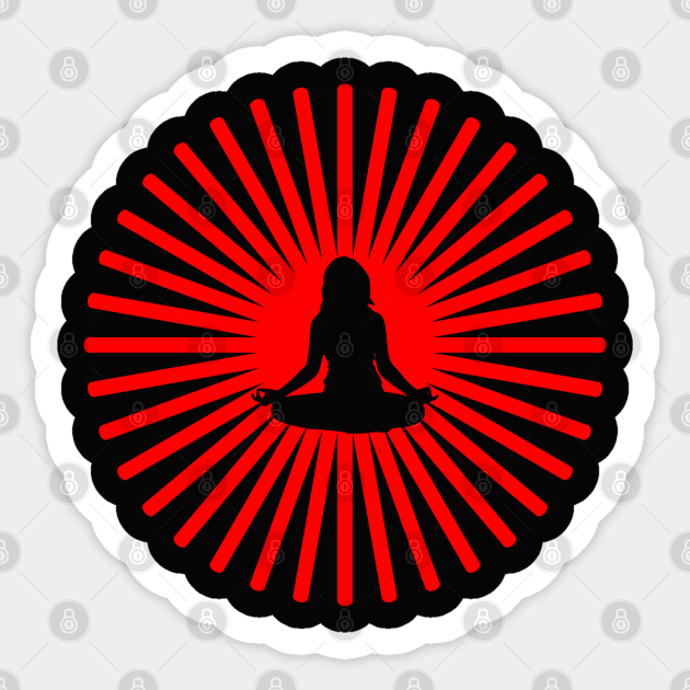 Meditation Burst Design Sticker by etees0609